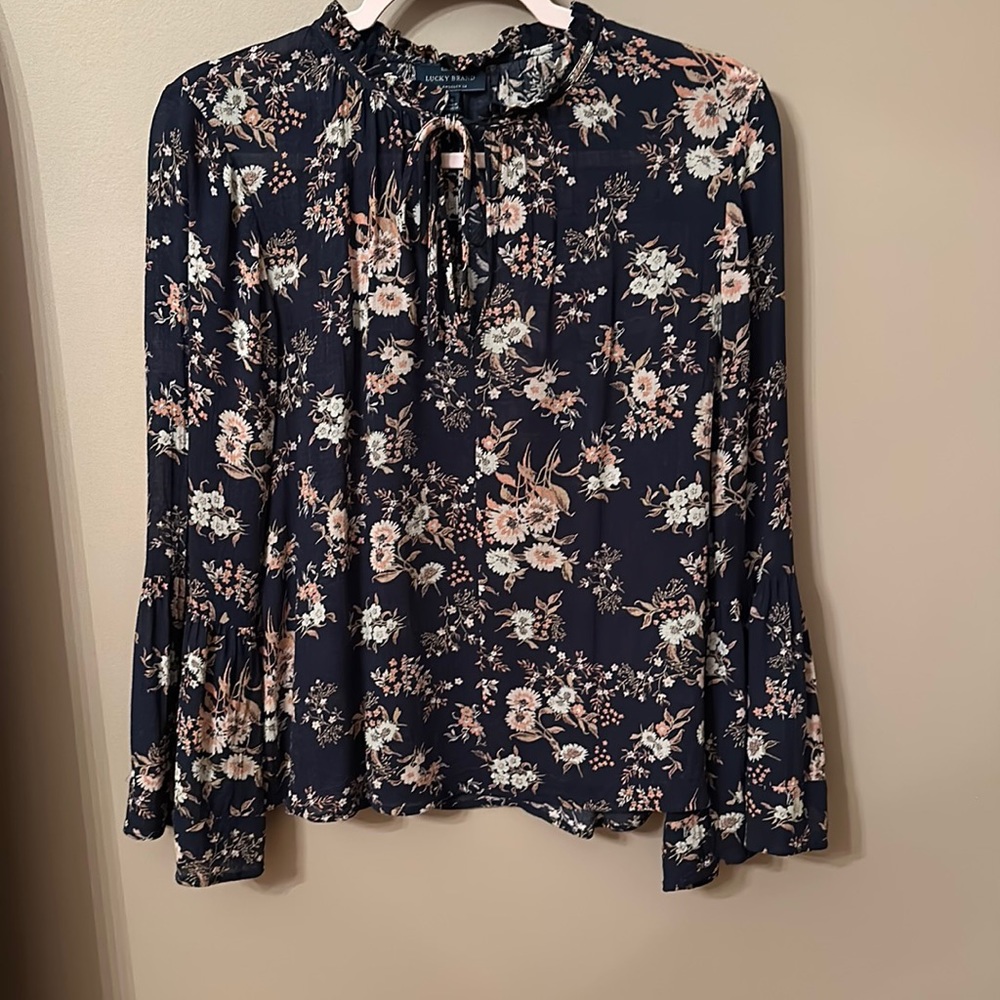 Lucky Brand Floral Bell Sleeve Top